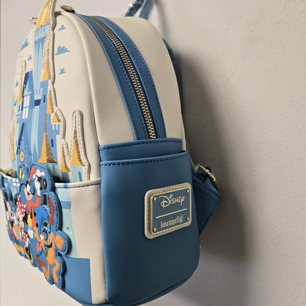 Loungefly Walt Disney World 50th Anniversary Castle Mickey and Friends Backpack - Picture 3 of 9